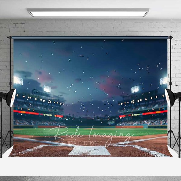 Aperturee Baseball Stadium Lights Sports Backdrop, Professional Sports Arena Studio Background