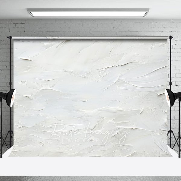 Aperturee White Textured Abstract Fine Art Backdrop, Impasto Oil Painting Style Photography Background Professional
