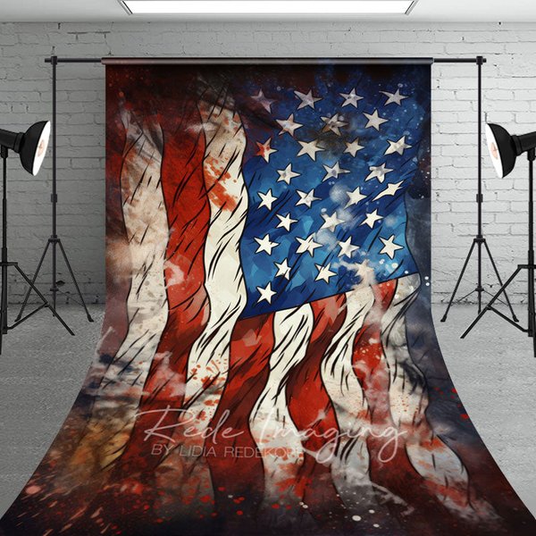 Aperturee Red Spot American Flag Independence Day Sweep Backdrop, 5 x 7 ft (1.5 x 2.1 m), 42 USD, sweep backdrops, LRSD1K65-D