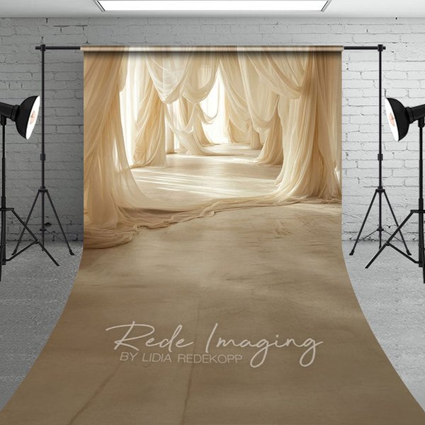 Aperturee Elegant Beige Flowy Drapery Maternity Sweep Backdrop, 5 x 7 ft (1.5 x 2.1 m), 42 USD, sweep backdrops, LRSD1K92-D