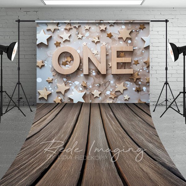 Aperturee Wooden Stars First Birthday Cake Smash Sweep Backdrop, 5 x 7 ft (1.5 x 2.1 m), 42 USD, sweep backdrops, LRSD2K51-D