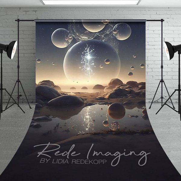 Aperturee Abstract Galactic Bubbles Fine Art Sweep Backdrop, 5 x 7 ft (1.5 x 2.1 m), 42 USD, sweep backdrops, LRSD2K64-D