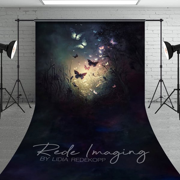 Aperturee Colorful Mystical Butterflies Fine Art Sweep Backdrop, 5 x 7 ft (1.5 x 2.1 m), 42 USD, sweep backdrops, LRSD3K32-D