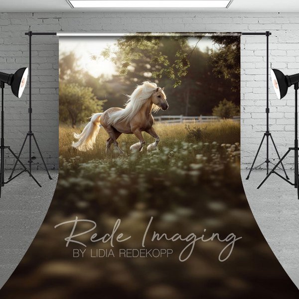 Aperturee Summer Sunlight Grassland Sunny Pony Sweep Backdrop, 5 x 7 ft (1.5 x 2.1 m), 42 USD, sweep backdrops, LRSD4K04-D