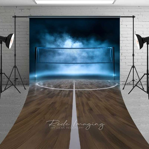 Aperturee Volleyball Court Net Sweep Photography Backdrop, Silhouette Sports Arena Studio Photography Prop