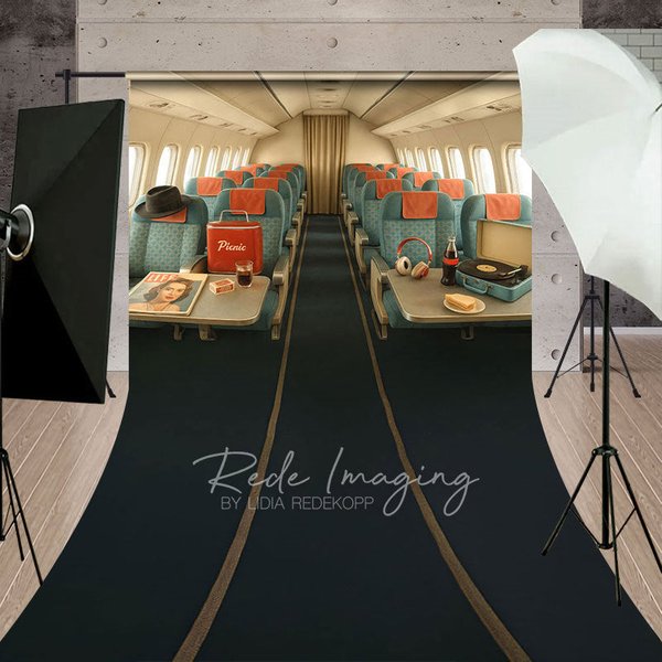 Aperturee Green Vintage Airplane Interior Sweep Photo Backdrop, 5 x 7 ft (1.5 x 2.1 m), 42 USD, sweep backdrops, LRSD8K10-D