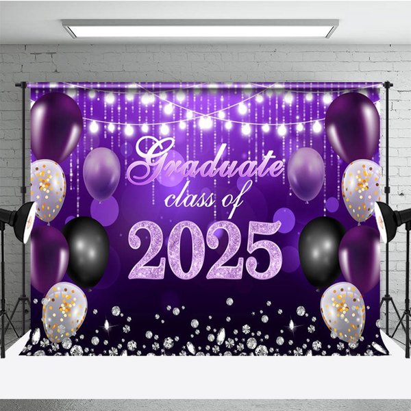 Aperturee Bokeh Purple Diamonds Glitter Congrats Grad Backdrop, 3X2FT(1MX0.6M), 14 USD, graduation backdrops, NYHD11316950-M