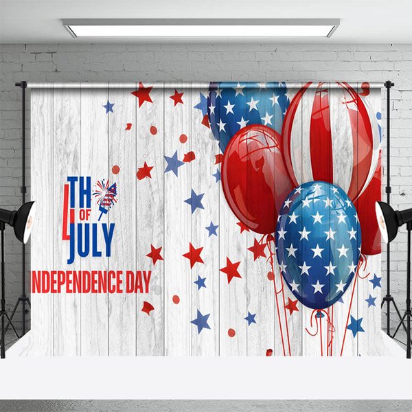 Aperturee Celebrating Independence Day Balloon Wood Backdrop, 3X2FT(1MX0.6M), 14 USD, independence day backdrops, NYHD11430489-M