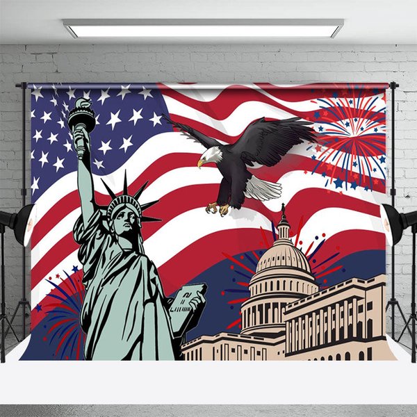 Aperturee Animation Effects Independence Day Photo Backdrop, 3X2FT(1MX0.6M), 14 USD, independence day backdrops, NYHD11430497-M