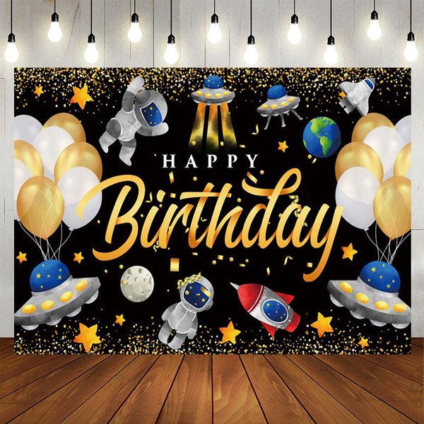 Aperturee Cartoon Starry Sky Balloons Happy Birthday Backdrop, 5X3FT(1.5X5M), 169.17 USD, birthday backdrops, NYHD13001004-E