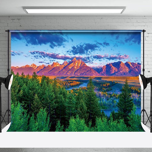 Aperturee Magnificent Natural Scene Forest Mountain Backdrop | Photography Backdrops | Best Background Photoshoot | Professional Photography Backdrop