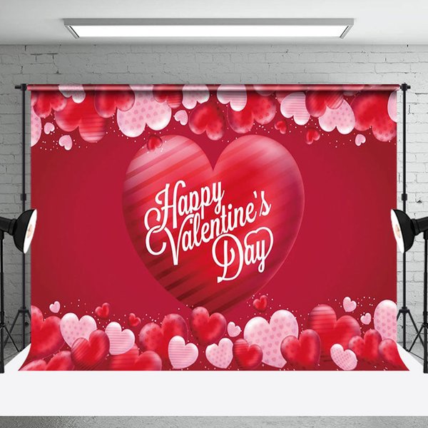 Aperturee Romantic Red Valentines With Heart Motifs Backdrop | Valentine Photo Backdrop | Photo Booth Valentines Backdrop | Valentine'S Day Backdrops