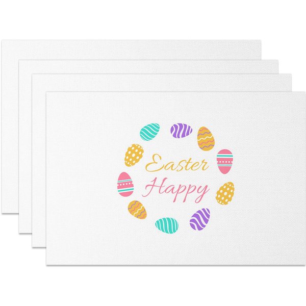 Aperturee Colorful Egg Ring Happy Easter Set Of 4 Placemats, 14x12 Inch, 15.8 USD, NYJY00426-S, placemats