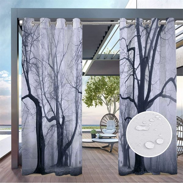 Aperturee Gothic Dark Forest Waterproof Outdoor Curtains For Patio, W52in x L84in, 19.99 USD, printed outdoor curtains, S0D11646-S