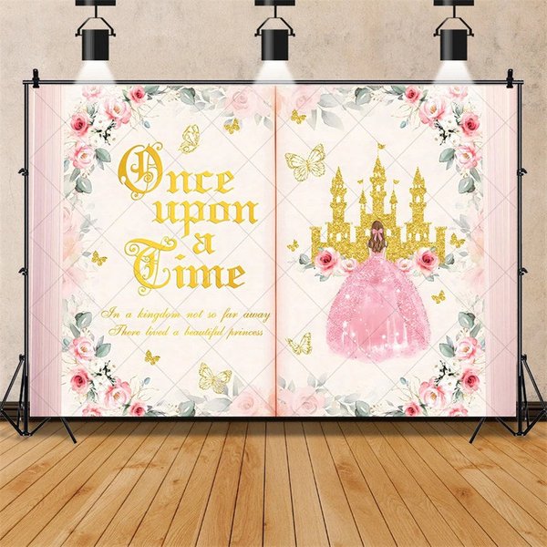 Aperturee Enchanted Fairy Tale Once Upon a Time Backdrop, Castle Princess Birthday Party Decor, Whimsical Photo Background for Girls Celebration