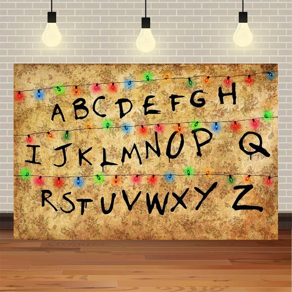 Aperturee Vintage Wooden Party Backdrop, Letters and Lanterns Birthday Decor, Rustic Photo Background for Kids Boys Girls, 5x3ft (WxH)