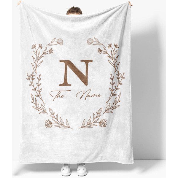 Aperturee Personalized Christmas Holly Blanket with Custom Name, Festive Holiday Botanical Print, Red Xmas Gift for Family, 30x40in (WxH)