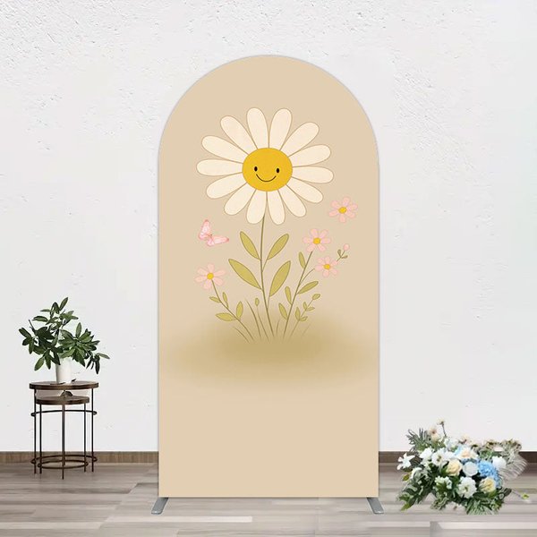 Aperturee Sweet Flower Butterfly Happy Birthday Arch Backdrop, 1.6 x 4 ft (0.5 x 1.2 m), 98.18 USD, arch backdrop kit, XQGD1X52-AJ