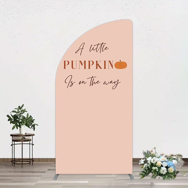 Aperturee Autumn Pumpkin Vibe Sweet Baby Shower Half Moon Arch Backdrop, 1.6 x 4 ft (0.5 x 1.2 m), 98.18 USD, arch backdrop kit, XQGD1X62YL-AJ
