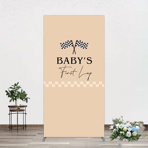 Aperturee First Lap Race Theme Sweet Birthday Rectangle Backdrop, 1.6 x 4 ft (0.5 x 1.2 m), 98.18 USD, arch backdrop kit, XQGD1X65CF-AJ
