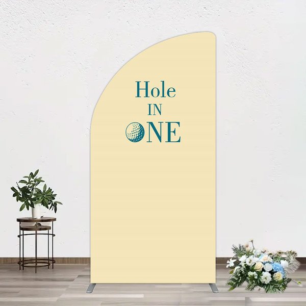 Aperturee Simple Beige Vibe Hole In One Birthday Half Moon Arch Backdrop, 1.6 x 4 ft (0.5 x 1.2 m), 98.18 USD, arch backdrop kit, XQGD1X71YL-AJ