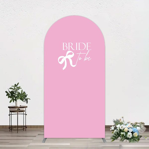 Aperturee Pink Bride To Be Bow Bridal Shower Arch Backdrop, 1.6 x 4 ft (0.5 x 1.2 m), 98.18 USD, arch backdrop kit, XQGD1X82-AJ