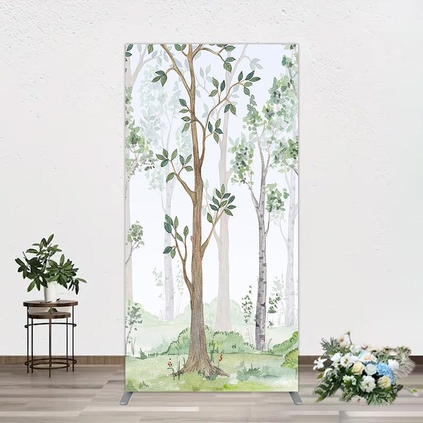 Aperturee Watercolor Green Forest Arch Backdrop, Woodland Trees Nature Decor, Professional Nature Landscape Background for Photography