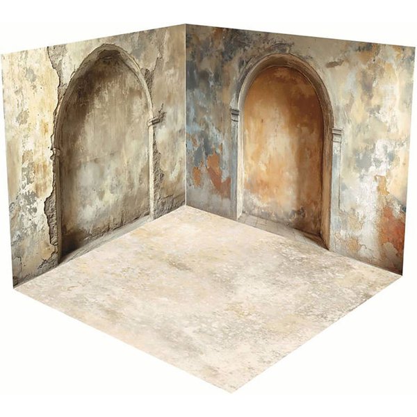Aperturee Beige Retro Shabby Stone Arch Photo Room Set Backdrop | Photoshoot Background | Photo Booth Background | Best Background Photoshoot