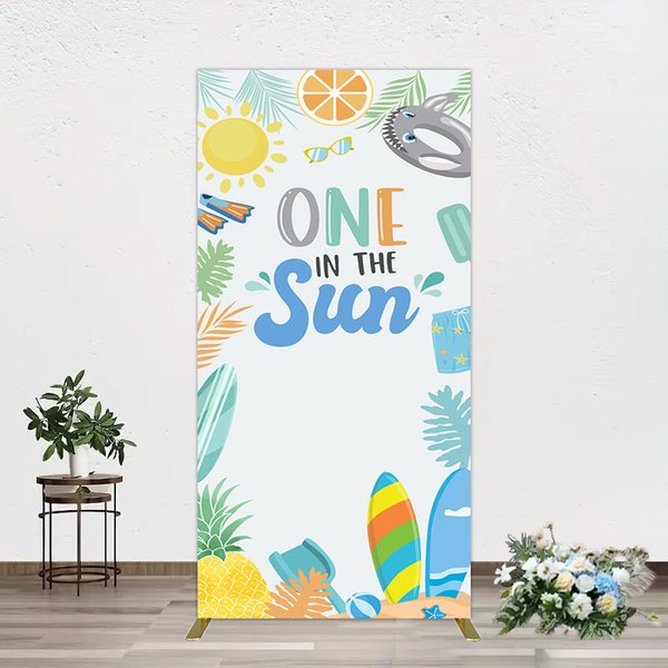 Aperturee Fresh Summer One In The Sun Birthday Rectangle Backdrop, 1.6 x 4 ft (0.5 x 1.2 m), 98.18 USD, arch backdrop kit, YMGD1Z91CF-AJ