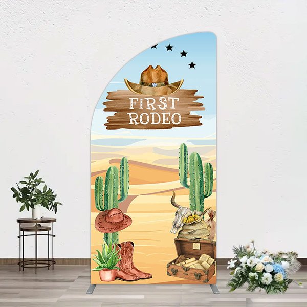 Aperturee Western Region First Rodeo Birthday Half Moon Arch Backdrop, 1.6 x 4 ft (0.5 x 1.2 m), 98.18 USD, arch backdrop kit, YMGD1Z97YL-AJ
