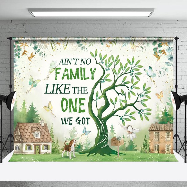 Aperturee Rural Scenery Greeny House Family Reunion Backdrop, 3X2FT(1MX0.6M), 14 USD, family reunion backdrops, YMHD2Z26-M