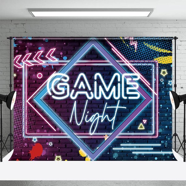 Aperturee Neon Graffiti Wall Game Night Dance Photo Backdrop, 3X2FT(1MX0.6M), 14 USD, dance backdrops, YZHD2P66-M