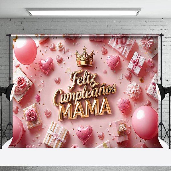 Aperturee Feliz Cumpleanos Mama Romantic Mothers Day Backdrop, 3X2FT(1MX0.6M), 14 USD, mothers day backdrops, ZHF671A-M