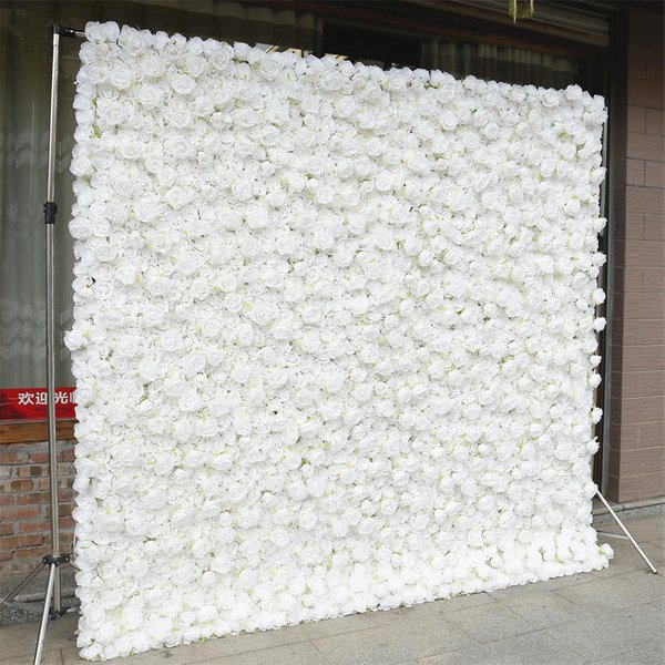 Aperturee 3D Solid White Flower Birthday Party Backdrop Decor, 4 x 8 ft (1.2 x 2.4 m), 746 USD, artificial flower wall, S0D4802-S