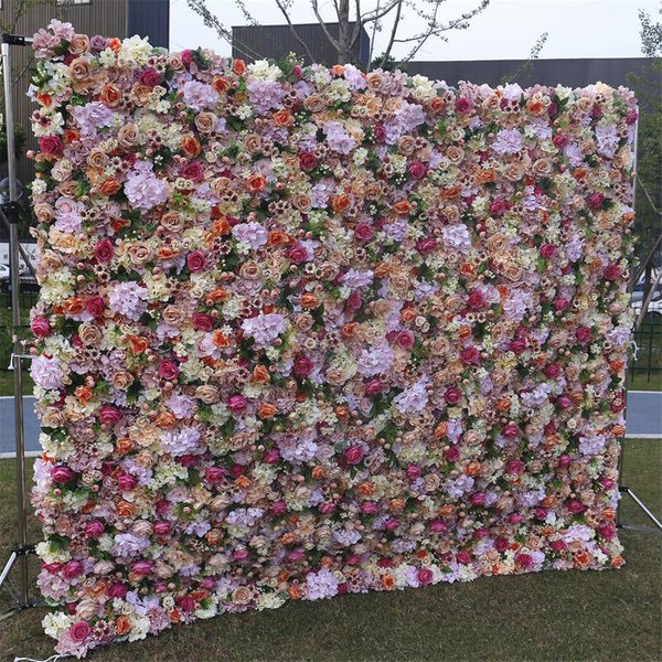 Aperturee Colorful Luxury Artificial Flower Panels Party Decor, 4 x 8 ft (1.2 x 2.4 m), 844 USD, artificial flower wall, S0D4835-S