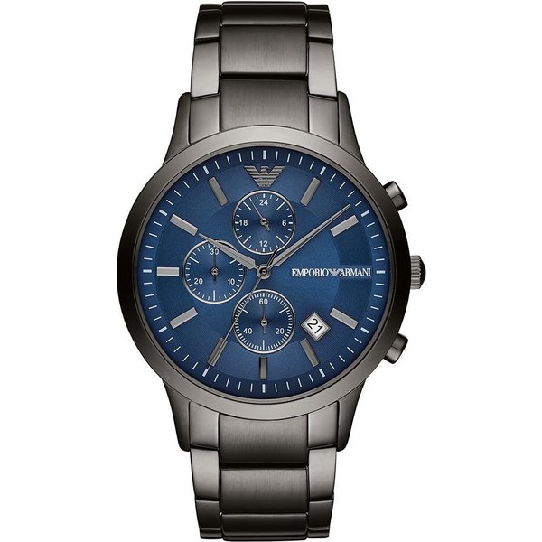 Emporio Armani AR11215 Chronograph Blue Dial Gunmetal Strap Men's Watch