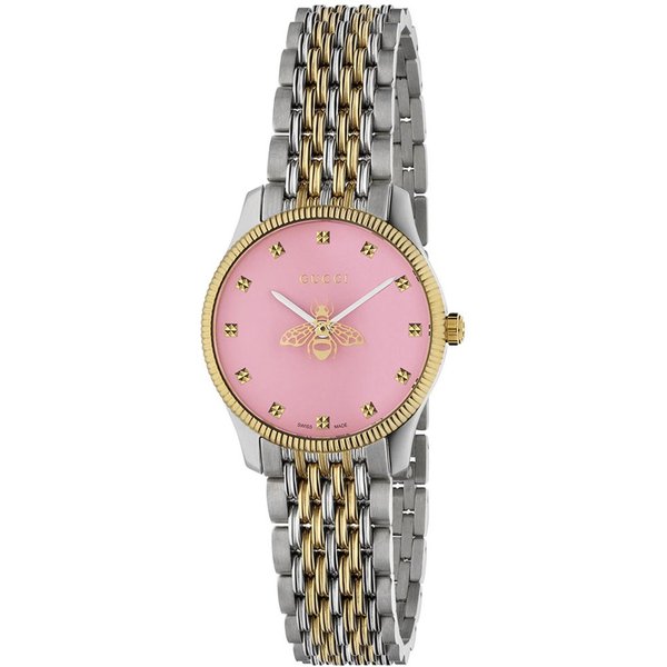 Gucci YA1265030 G-Timeless 29mm Ladies Pink Dial Bee Motif Watch