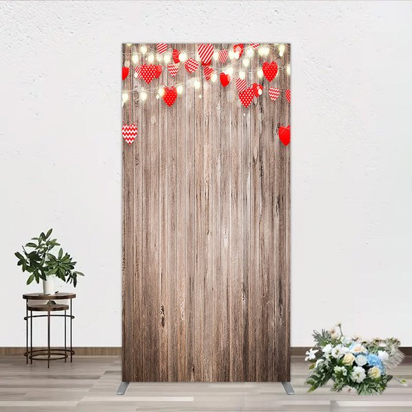 Aperturee Heart Wood Arch Backdrop, Rustic Valentine Day Wedding Engagement Party Decor Prop