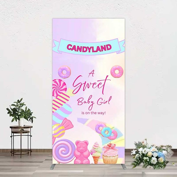 Aperturee Candyland Sweet Baby Girl is on the Way Arch Backdrop Professional Photography Background