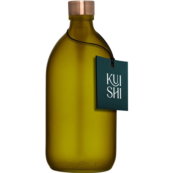 Bouteille de stockage en verre vert et bouchon