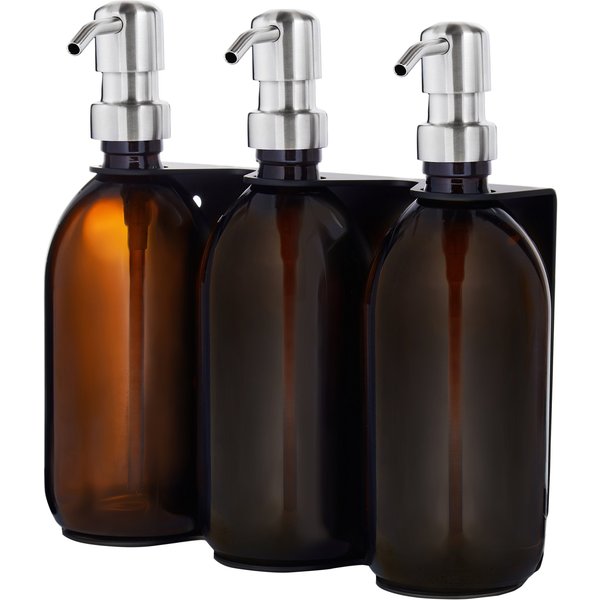 Distributeur de savon mural triple noir