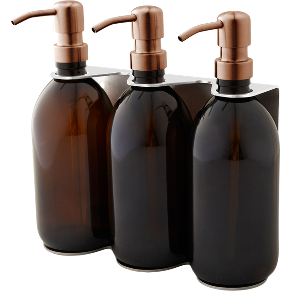 Chrome Triple Wall Mounted Soap Dispenser