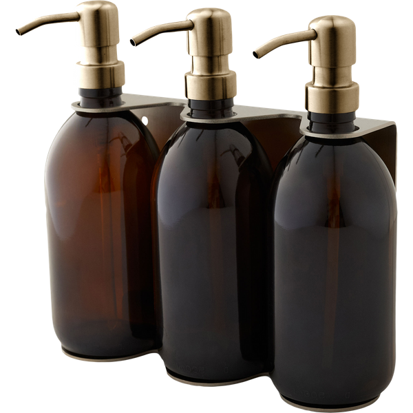 Nickel Triple Wall Mounted Soap Dispenser