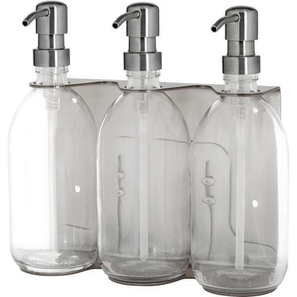 Nickel Triple Wall Mounted Soap Dispenser
