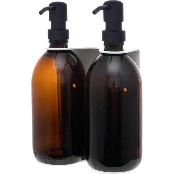Distributeur de savon mural double blanc