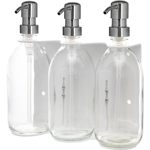 White Triple Wall Mounted Soap Dispenser