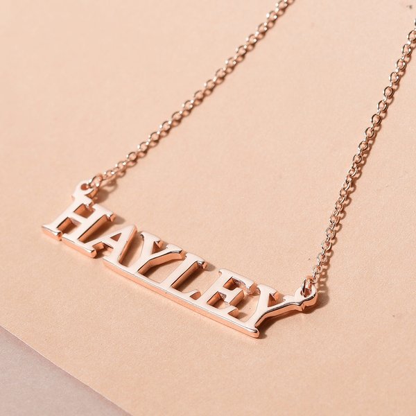 Initial Hayley Pendant With Chain (Size - 20) with Lobster Clasp in Rose Gold Tone