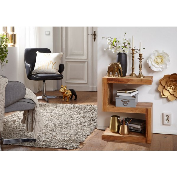 FineBuy Beistelltisch Massivholz
