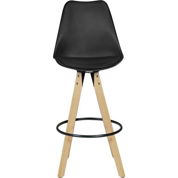 FineBuy 2er Set Barhocker Retro Design Stoff Holz mit Lehne, Design Barstuhl Retro Skandinavisch 2 Stück, Tresenhocker Sitzhöhe 77 cm