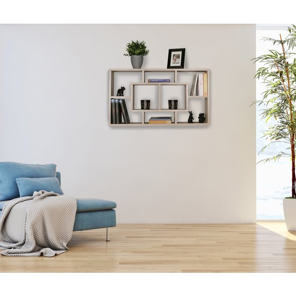 FineBuy Wandregal PAOLA 85 x 47,5 x 16 cm MDF-Holz Hängeregal modern, Design Wandboard freischwebend, Holzregal offen zum Hängen